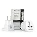 [2 Pack] BESTTEN Travel Adapter Plug for Europe, Germany, France, Russia, South Korea, Egypt, Iran, Indonesia (See List), Type F, 2-Pin Plug and 3-Prong Non-Tamper-Resistant Socket