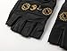 KOGOGO Steampunk Leather Gloves Mens Gothic Fingerless Mittens