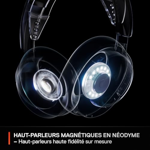 Casque Arctis Nova 3P Wireless - Appli Mobile Companion - Batterie 40h - Haut-parleurs magnétiques en néodyme - 2,4 GHz/Bluetooth - Micro détachable - PS5, PS4, PC, Switch, Mobile -Blanc