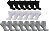 Women's 20 Pair Low-cut Socks (Gray) size 9-11