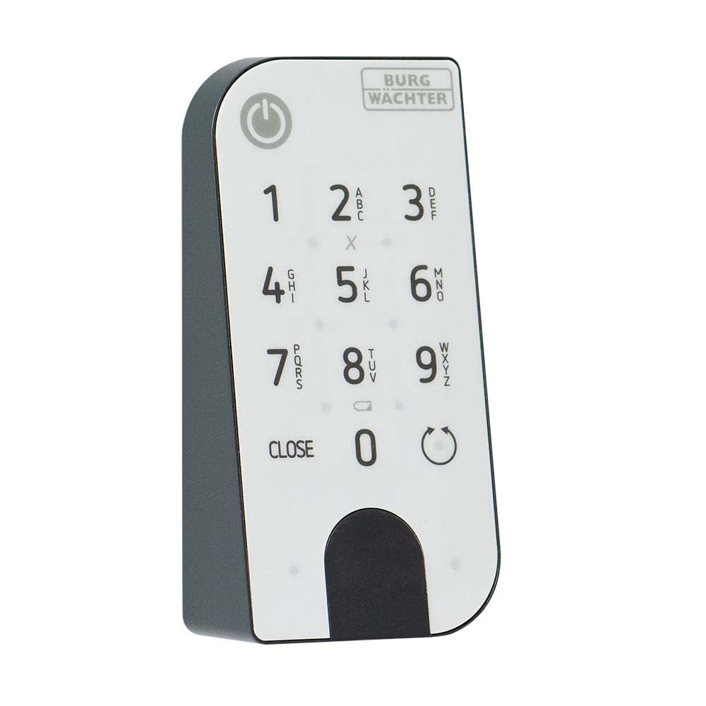 BURG-WÄCHTER keypad for secuENTRY Electronic Door Lock Systems, Number Code Operation, Illuminated keypad Panel, IP53, Entry 7711 KP PIN, Black/White