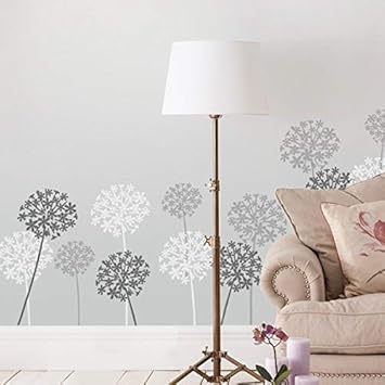 Allium Flor Decoracion Plantilla Pared Hogar Decoracion Arte Y