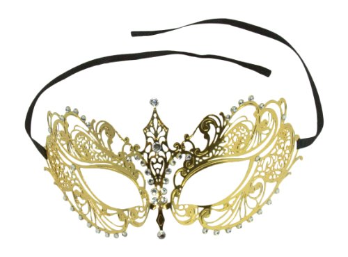 Kayso Inc Elegant Gold Collection Metal Laser Cut Masquerade Mask (BA001GD)
