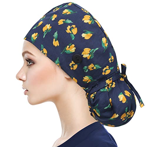 QBA Adjustable Working Cap with Button, Satin Lined Hat, Cotton