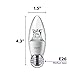 Philips 458695 LED B12 Dimmable Candle Light Bulb with Warm Glow Effect: 500-Lumen, 2700-2200 Kelvin, 7-Watt (60-Watt Equivalent), E12 Candelabra Base, Soft White, 10-Pack