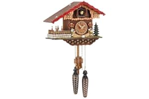 Trenkle Quartz Cuckoo Clock Swiss House with Music, Turning Dancers TU 457 QMT