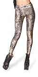 SlickBlue Earth Map Print Footless Sexy Leggings - Golden Brown, 2XL - 3XL- 4XL