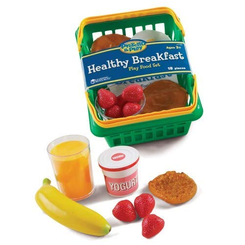 Learning Resources Pretend & Play Healthy Foods Set, 3 Baskets of
