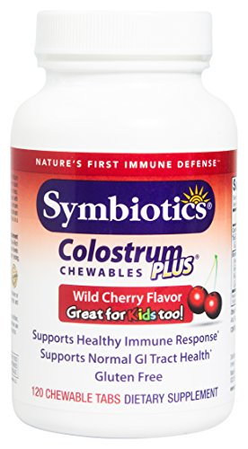 Symbiotics - Colostrum Plus Chewables â€“ Wild Cherry â€“ 120 Capsules (new formula)