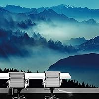 Wall Mural Foggy Forest Removable Self-Adhesive Wallpaper Wall Decoration for Bedroom Living Room - 66x96 inches