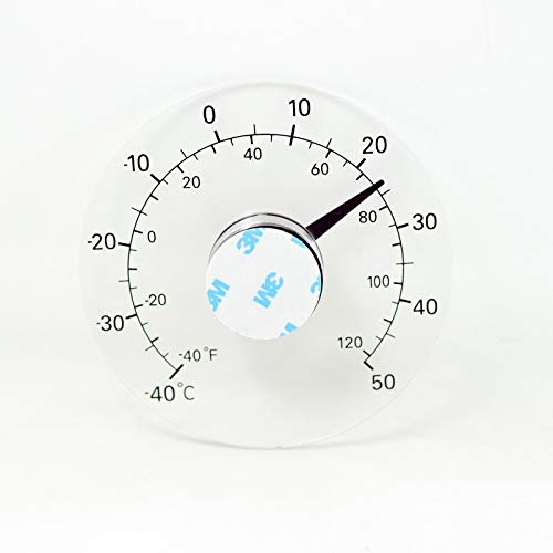 ILS - Outdoors Household Centigrade Analog Thermometer Transparent Temperature Monitoring Meter Temperature Detector Glass Sticking Paste Glass