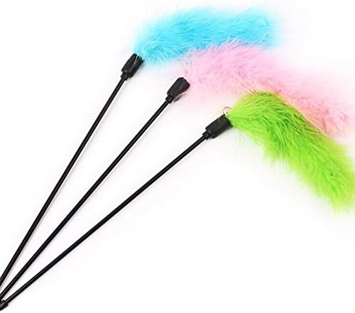 Jumping Cat Bell Ball Feather Toy (Orange)