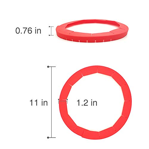 Silicone Pie Crust Protector,Adjustable Pie Shield- Pie Crust Protector Shield Kitchen Tool for Baking Pie Fit 8 Inch to 11 Inch Diameter Pies Protector Shield (4Pcs,Red) - Thumbnail 2