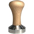 CHULUX 51mm Espresso Coffee Powder Tamper for Espresso Machine, 304 Stainless Steel Flat Base, Solid Wood Handle
