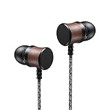 AUKEY Earbuds with Wood Housing, Wired in-Ear Headphones with Built-in Microphone for Smartphones, Tablets, Laptops, and More