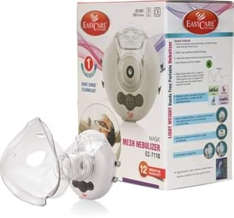 EASYCARE MEDICATION ANYTIME, ANYWHERE TO ANYONE Light weight Hand Free Portable Mask Mess Nebulizer perfect for all ages (Adults & Child Mask) Certified by CE, ISO