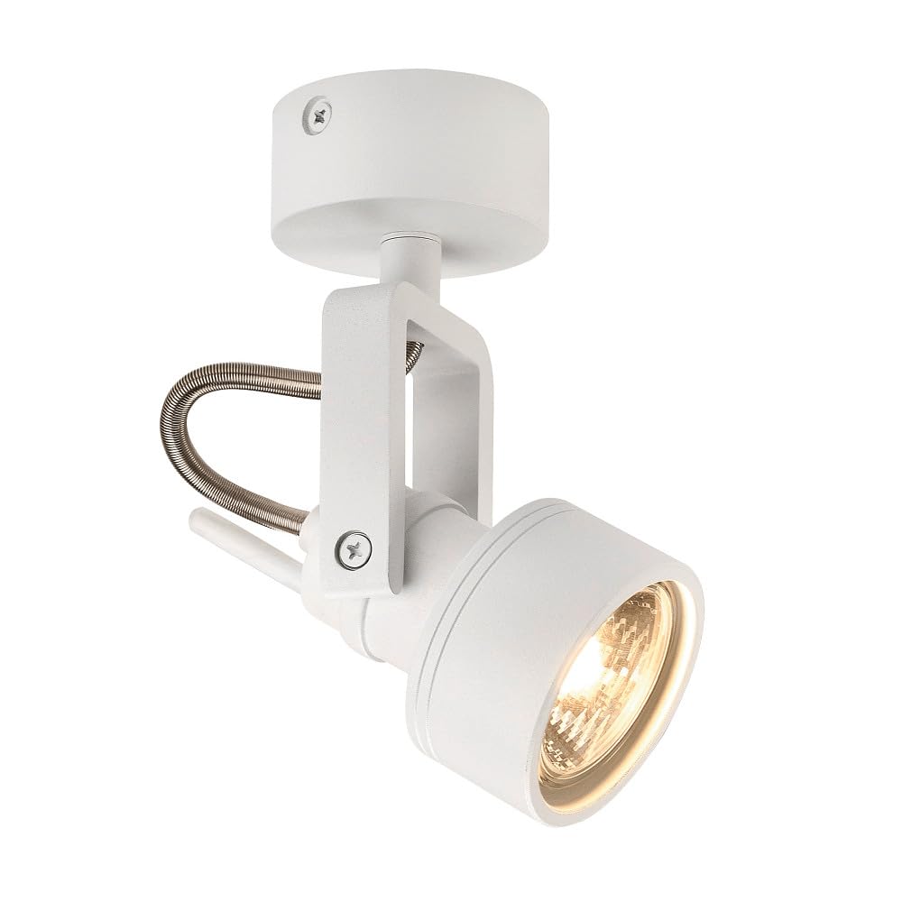 SLV Ceiling Spotlights - INDA Wall & Ceiling Light with GU10 Socket - Rotatable, Energy-Efficient Indoor Spot Lights for Living Room, Kitchen & More - 50W, 220-240V, 11 x 13.5 x 6 cm, White