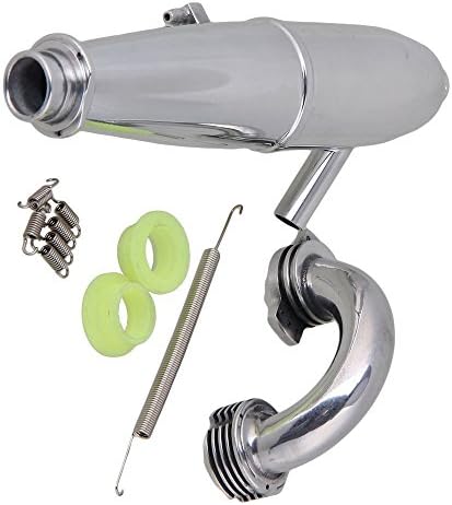 Yiguo Aluminum Alloy W08005 Exhaust Pipe Tubing &amp; Header Manifold Parts L165mm for RC 1:8 Off-road Car Model Car Silver
