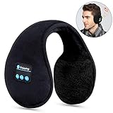 Bluetooth Ear Muffs for Men Women Headphones,TOPOINT Foldable Winter Ear Warmers Wireless Music Bluetooth Earmuffs with Microphone for Outdoor Sports, Travel, Black