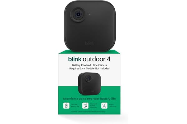 Blink Outdoor 4 – Wireless smart security camera, two-year battery life, two-way talk. Required Sync Module not included – Ad