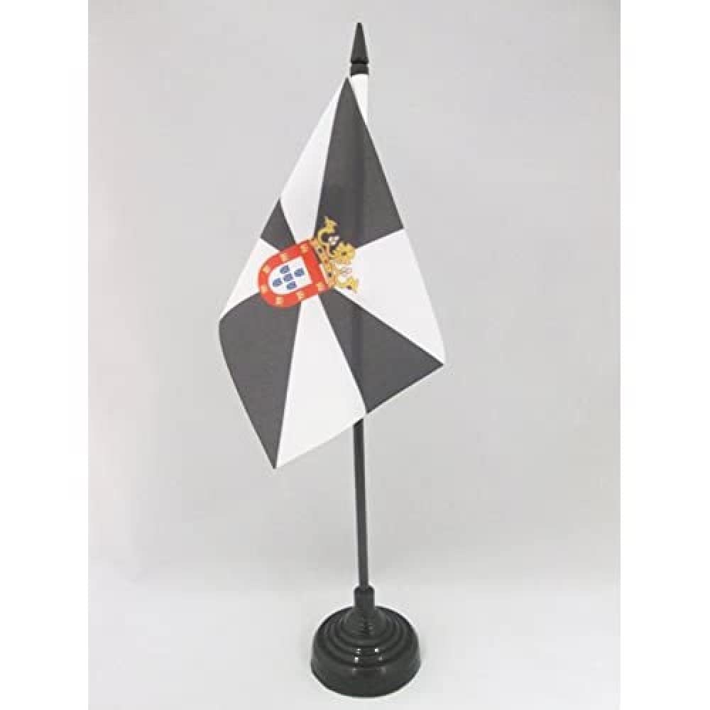 AZ FLAG - Ceuta Table Flag 4'' x 6'' - Autonomous city of Ceuta Office Mini Banner 100% Polyester 15 x 10 cm - Mini Desk Flag with 10'' Pole and Black Plastic Base