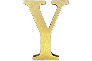 BWRMHME 1.77 Inch Height Self Adhesive Solid Brass English Letters 4.5CM Wall sticker Gold Mail Box Numbers House Address Numbers Shop Studio Name DIY Combination For Wall Home Decor Hardware(Letter Y)