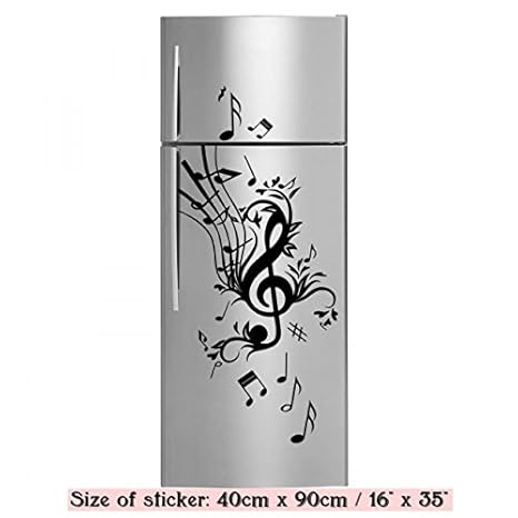 Flores Notas Musicales – moderno nevera cocina adhesivo/adhesivo ...