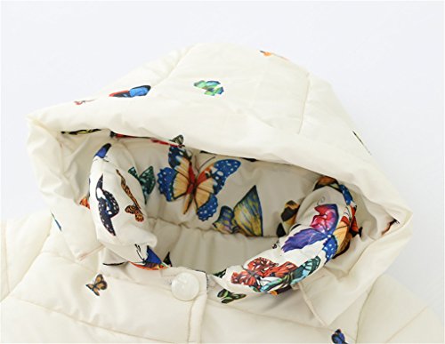 Baby Girls Winter Autumn Cotton Warm Butterfly Jacket Coat (4T, Beige)
