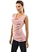 PattyBoutik Women's Cowl Neck Button Sleeveless Top (Pale Pink L)