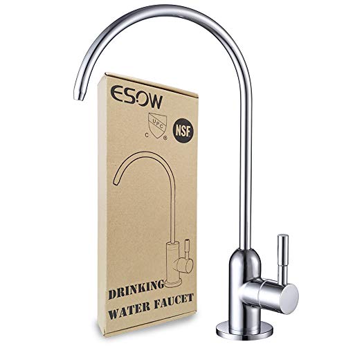 ESOW Kitchen Drinking Water Faucet, 100% Lead-Free Kitchen Water Filter Faucet Fits most Reverse Osmosis Units or Water Filtration System Non-Air Gap, Stainless Steel 304 Body Polished Chrome Finish - Thumbnail 7