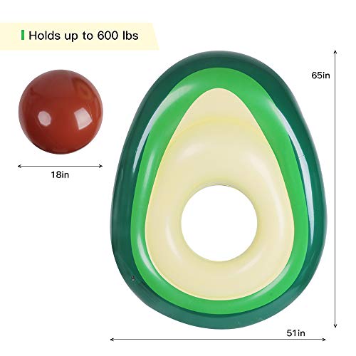 Sunba Youth Pool Float, Avocado Inflatable Giant Float, Party Pool Lounger, Pool Raft, Swimming Pool Inflatable Toys for Adults & Kids (65 x52inch)