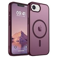 SUPFINE Magnetic for iPhone 17e Case/iPhone 16e Case (Compatible with MagSafe)(Military Grade Drop Protection) Slim Translucent Matte Shockproof with Anti-Fingerprint Phone Case,Wine Red