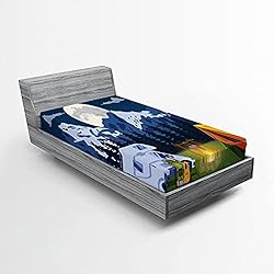 Ambesonne RV Fitted Sheet, Outdoors Activity Themed