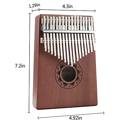Kalimba Thumb Piano 17 Keys, Portable Mbira Finger Piano With Tune ...