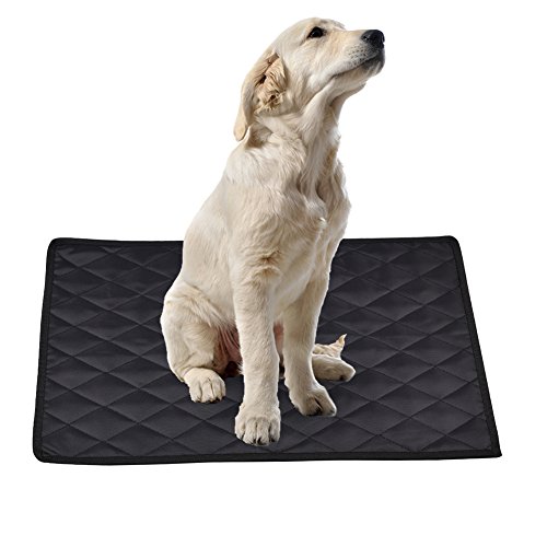 Pet Dog Multi-functional Mat Anti-slip Air Conditioner Pad Car Seat Cover Feeding Mat Floor Blanket for Various Sized Dogs Cats (Black L)