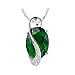 J.MOSUYA Music CZ Emerald Jewelry Set for Women, 18k White Gold Plated Crystal Earring Necklace Set