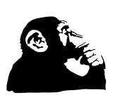 Keen Chimpanzee Banksy Decal Vinyl Sticker|Cars Trucks Walls Laptop|Black|5.5 in|KCD432