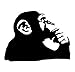 Chimpanzee Banksy Decal Vinyl Sticker|Cars Trucks Walls Laptop|BLACK|5.5 In|KCD432