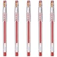 Pilot Hi-Tec-C 025 Gel Ink Pen, Hyper Fine Point 0.25mm, Red Ink, LH-20C25, Value Set of 5