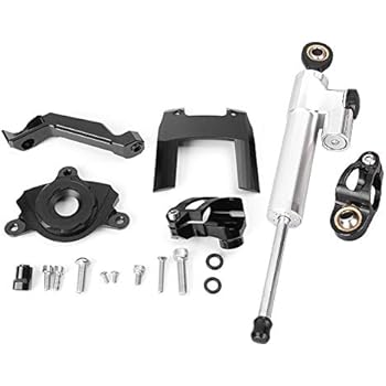 Newsmarts Steering Damper Set with Bracket, Motorcycle Steering Damper Stabilizer Buffer Control Bar Fits Kawasaki Z1000 2015-2017