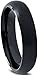 Charming Jewelers Tungsten Wedding Band Ring 4mm for Men Women Comfort Fit Black Domed Brushed