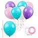 RUBFAC Unicorn Mermaid Balloons 12 Inches 112pcs, Light Pink Blue Purple Assorted Color Thickened Latex Balloons for Unicorn Party, Mermaid Decoration, Birthday Party Decorations