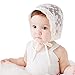 IMLECK Infant Bucket Sun Hat Bow Full Lace Flower Bonnet Child Hat … Ivory White