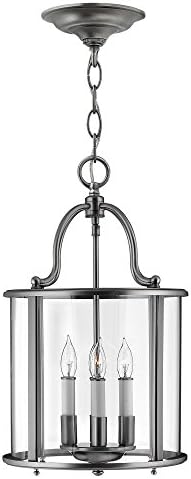 HK/GENTRY/P/M PW Gentry 4 Light Pewter Round Hanging Ceiling Lantern