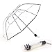 Clear Transparent Folding Auto Open/Close Umbrella w Reinforced Steel Ribs (Black Rim) Fast ePacket Shipping