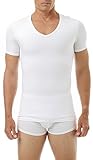 Underworks Cotton Concealer Compression V-neck T-shirt Top, X-large, White