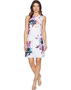 Calvin Klein Womens Sleeveless Floral Jersey Dress