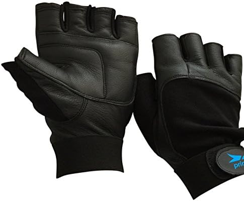 Weightlifting Gloves Genuine Cowhide Leather for Comfort Fit! Men &amp; Women (Black)