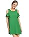 Milumia Women's Summer Cold Shoulder Ruffle Sleeves Shift Dress Green M