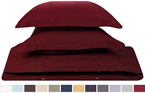 Egyptian Cotton-200 Thread Count 2 Pieces Tailored Pillow Shams German/Extra Large Square Size 31 x 31 Inches -Burgundy Solid. ( 80 cm x 80 cm)